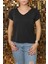 Kadın V Yaka Penye T Shirt 1