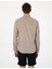 Erkek Vizon Keten Görünümlü Slim Fit Uzun Kollu Gömlek 50307025-VR052 6