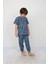 Erkek Çocuk Gülen Yüz Desenli Yazlık Pijama Takımı %100 Pamuk Süprem Penye 3-13 Yaş 2