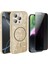 Apple iPhone 16 Pro Max Kılıf M-safe Şarj Özellikli Parlayan Simli Okso Kapak + Hayalet Ekran Koruyucu 1