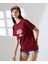 Kadın Ön ve Arka Ayıcık Baskılı Bisiklet Yaka T-Shirt 1
