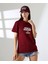 Kadın Ön ve Arka Ayıcık Baskılı Bisiklet Yaka T-Shirt 3