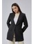 Siyah Kruvaze Uzun Blazer Ceket 4