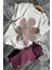 Kız Çocuk Üzeri Papatya Baskılı T-Shirt Çift Cepli Lastikli Mor Pijama Takımı 1
