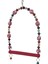 Boncuklu ve Tünekli Kuş Salıncağı 10 Cm-14 cm Bordo 2