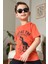 Erkek Çocuk Dinazor ve Bisiklet Baskılı Turuncu T-Shirt Penye Şortlu Takım 4