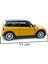 Mini Cooper New Mini Hatch 1/38 11 cm Ölçek Diecast Metal Model Çek Bırak Araba Sarı 2