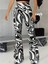 Aknbutik Kadın Yüksek Bel Zebra Desenli Tayt 1
