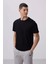 Siyah Erkek Basic Kısa Kol Standart Kalıp O Yaka T-Shirt 87911 2