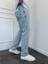 Erkek Baggy Fit Yırtık Detaylı Jean Kot Pantolon Buz Mavi 2