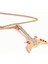 Zirkon Taşlı Gümüş Üzerine Rose Altın Kaplama Elektro Gitar Kolye 2