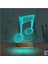 Kirppi 3D Lamba Müzik Nota Müzisyen Kişiye Özel Masa Gece Lambası 3