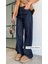 Beli Bağcıklı Denim Kadın Pantolon 2