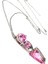 Pembe Zirkon Taşlı Gümüş Modern Kolye 3