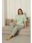 Büyük Beden Kısa Kollu Pamuklu Kadın Pijama Takımı 5