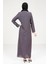 Düğmeli Koyu Gri Elbise 9181 4