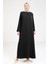 Inci Detaylı Siyah Abaya 9268 1