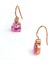 Pembe Zirkon Taşlı 925 Ayar Gümüş Rose Küpe 3