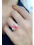 Baget Pembe Kristal Kuvars Taşlı Zirkon Taş Detaylı 925ayar Gümüş Tek Taş Yüzük - OSESHOP 1