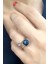 Mavi Mor Swarovski Taşlı 925ayar Gümüş Rose Ayarlanabilir Yüzük 1