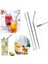 Luxury 5 Parça Metal Pipet - Paslanmaz Çevre Dostu Metal Pipet Fırça Seti 1 Adet 2