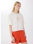 D5SL-TST3508 Beyaz Bisiklet Yaka Relaxed Baskılı Kadın T-Shirt 1