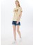 Yuvarlak Yaka Baskılı Bej Kadın T-Shirt L5SL-TST5813 2