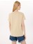 Yuvarlak Yaka Baskılı Bej Kadın T-Shirt L5SL-TST5813 5