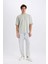 Loose Fit Bisiklet Yaka Baskılı Kısa Kollu Ağır Kumaş Tişört E0575AX25SM 2