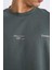Loose Fit Bisiklet Yaka Baskılı Kısa Kollu Ağır Kumaş Tişört E0575AX25SM 5