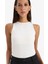 Slim Fit Dar Kesim Halter Yaka Basic Düz Çıtçıtlı Body F0357AX25SM 1