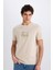 %100 Pamuk Regular Fit Bisiklet Yaka Baskılı Kısa Kollu Tişört E0579AX25SM 4