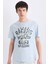 %100 Pamuk Regular Fit Bisiklet Yaka Baskılı Kısa Kollu Tişört E1317AX25SM 1