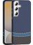 Galaxy S24 Fe Kılıf M-Safe Şarj Özellikli Karbon Fiber Görünümlü Piar Gros Kapak - Siyah-Lacivert 1
