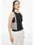 Siyah Daminas Slim Fit Bisiklet Yaka Sıfır Kol Bluz 3