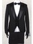 Slim Fit Saten Sivri Yaka-Çift Yırtmaç Siyah Drop 6 Damatlık Smokin - Full Set Yelek, Gömlek, Papyon 2