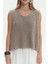 Knitle Rahat Kalıp Triko Vizon Crop 6