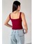 BLZ-06280 Bordo Kare Yaka Askılı Bluz 4