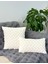 2'li Set Bohem Özel Tasarım Punch Panç Desen Ekru Dekoratif Kırlent Kılıfı Sarmaşık 45X45 cm 4