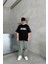 Unisex Oversize Siyah Jvwd Baskılı T-Shirt 5