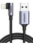 Metrashop 60521 Ugreen Örgülü 90° Lightning iPhone Şarj ve Data Kablosu, Siyah, 1 Metre 3