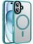 Uyumlu Apple iPhone 16 Kılıf Mat Arka Yüzey Wireless Şarj Özellikli Flet Magsafe Kapak Yeşil 1
