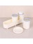 Metrashop Banyo Seti Sabunluk Deterjanlık Diş Fırçası Set Beyaz 1