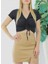 Ön Büzgülü Crop Bluz Siyah - 1293.33 1