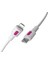Metrashop Coral iPhone Uyumlu Type C-Lightning Pd Hızlı Şarj Kablosu (Beyaz + Fuşya/beyaz Uç) (120 Cm) 2