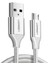 Metrashop Örgülü Micro-Usb & Usb-A Data ve Şarj Kablosu, 1.5 Metre, Beyaz 1