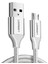 Metrashop Örgülü Micro-Usb & Usb-A Data ve Şarj Kablosu, 1.5 Metre, Beyaz 3