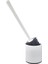 Metrashop Home Silikon Wc Tuvalet Banyo Fırçası Klozet Fırçası Beyaz-Gri Oval 3