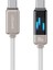 Metrashop US-SJ744 Type-C To Type-C 100W Meteor Efekt Ekranlı 1.2m Hızlı Şarj ve Data Kablosu Titanium 3