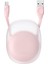 Metrashop Lets Go Little, 2.0 A Usb-A & Usb-C Makaralı Şarj & Data Aktarım Kablosu, 1 Metre, Beyaz- Pembe, Catrn-24 1